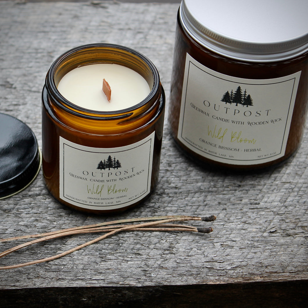 Woodwick beeswax candle – Wildflower + Honey